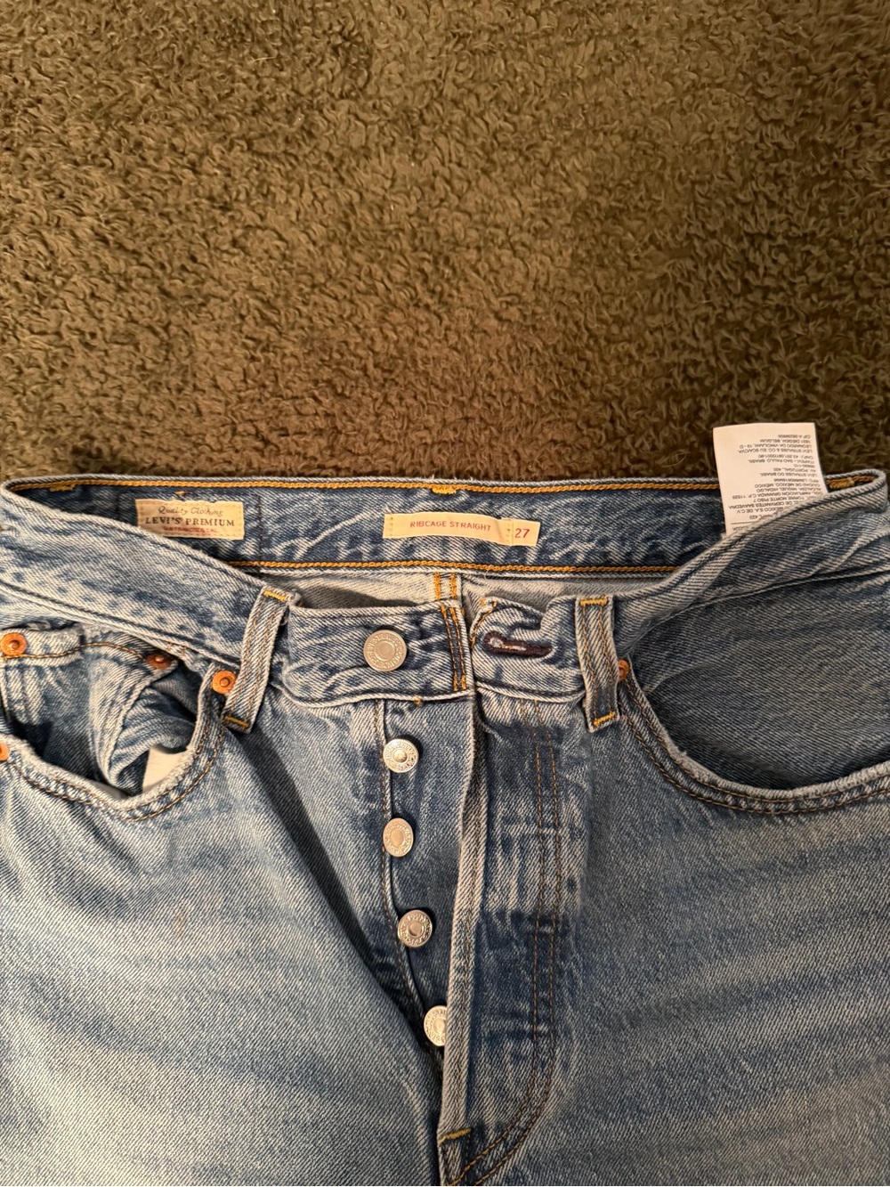 Levi's Light Blue Wide-Leg Button-Fly Jeans - Picture 3 of 7